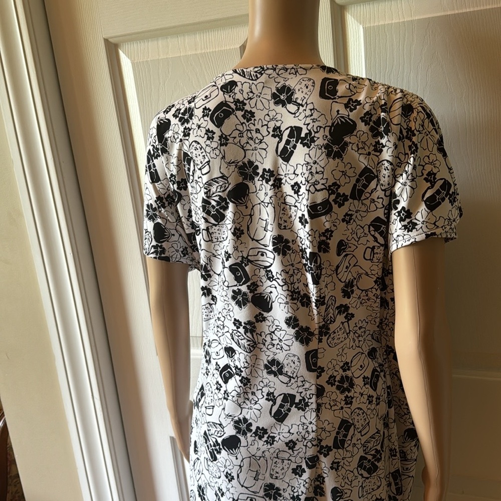 NWT XL Wrap Dress short sleeve Valerie Stevens Waist Tie Purse Knee Length White - Picture 4 of 9